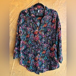 Intimately by Free People Multi-Colored Long Sleeve Blouse Size Small